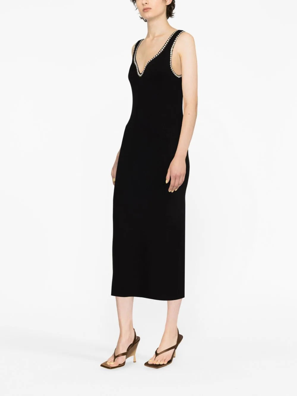 Women's black sequined knitted dress