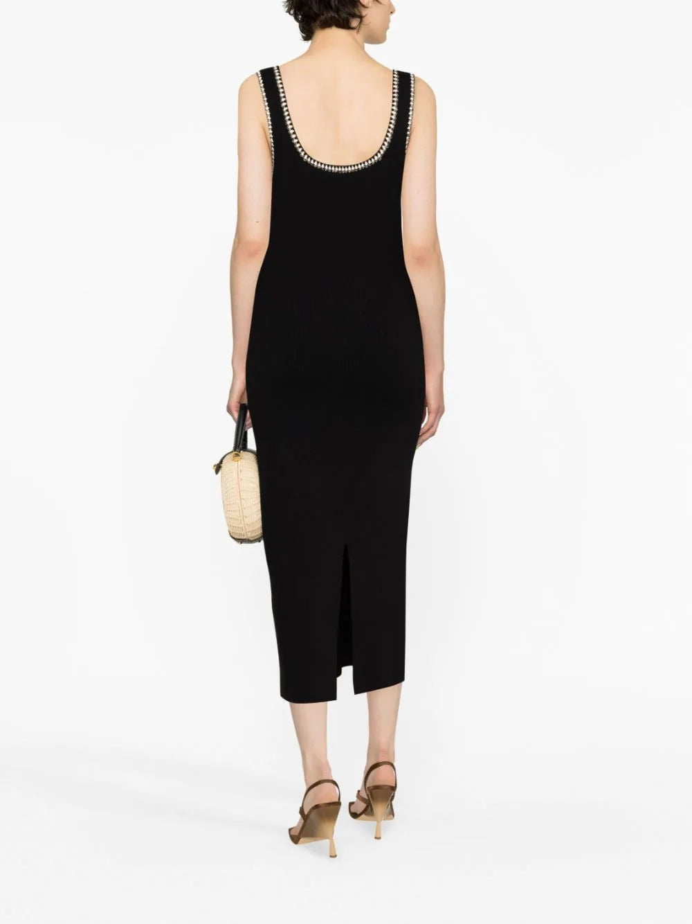 Women's black sequined knitted dress