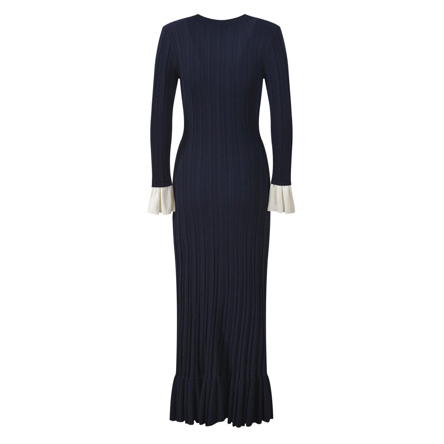Women's long-sleeved patchwork knitted dress