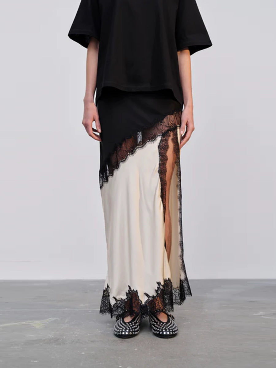 Women's lace hollow skirt