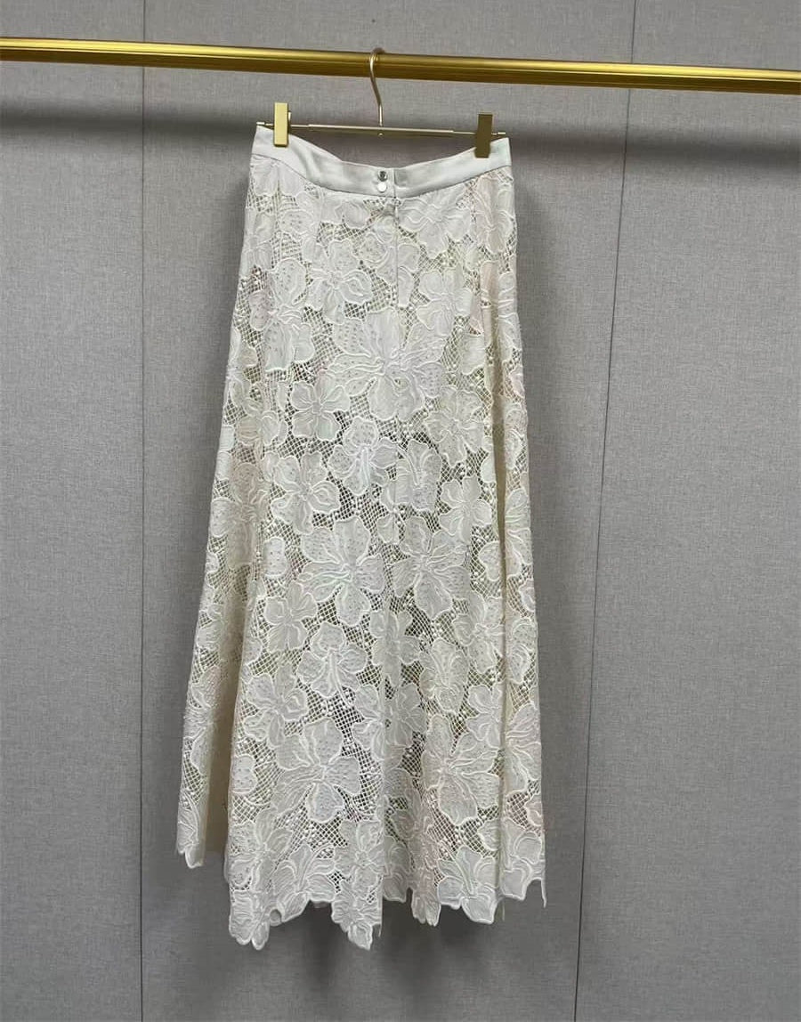Women's lace openwork elegant two-piece set