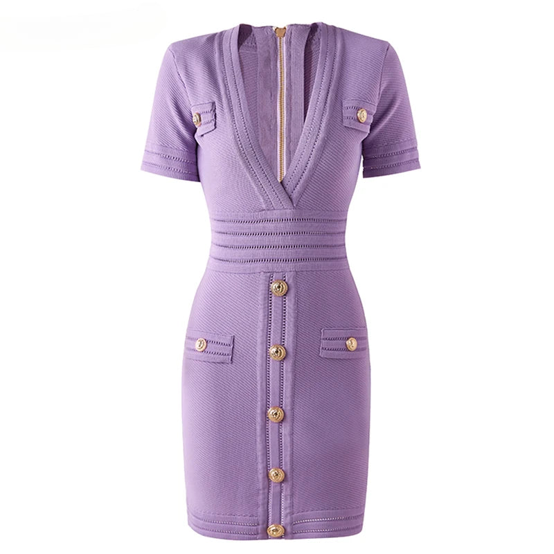 Summer Sheath Stretchy Knit Purple Dress for Women