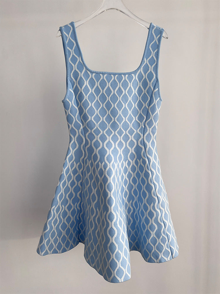 Women's U-neck knitted dress