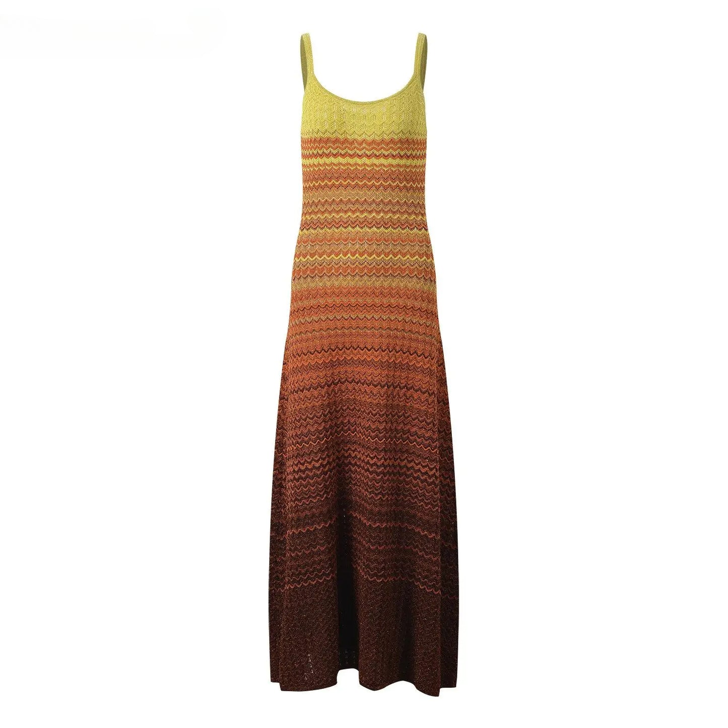 Women Knitted Sleeveless Sexy Holiday Casual Ladies Fashion Long Slip Dresses