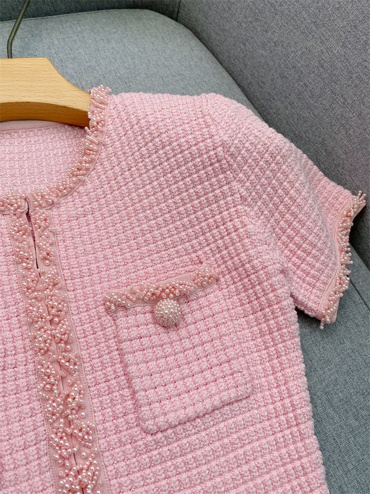 2025 pink mini short sleeve dress