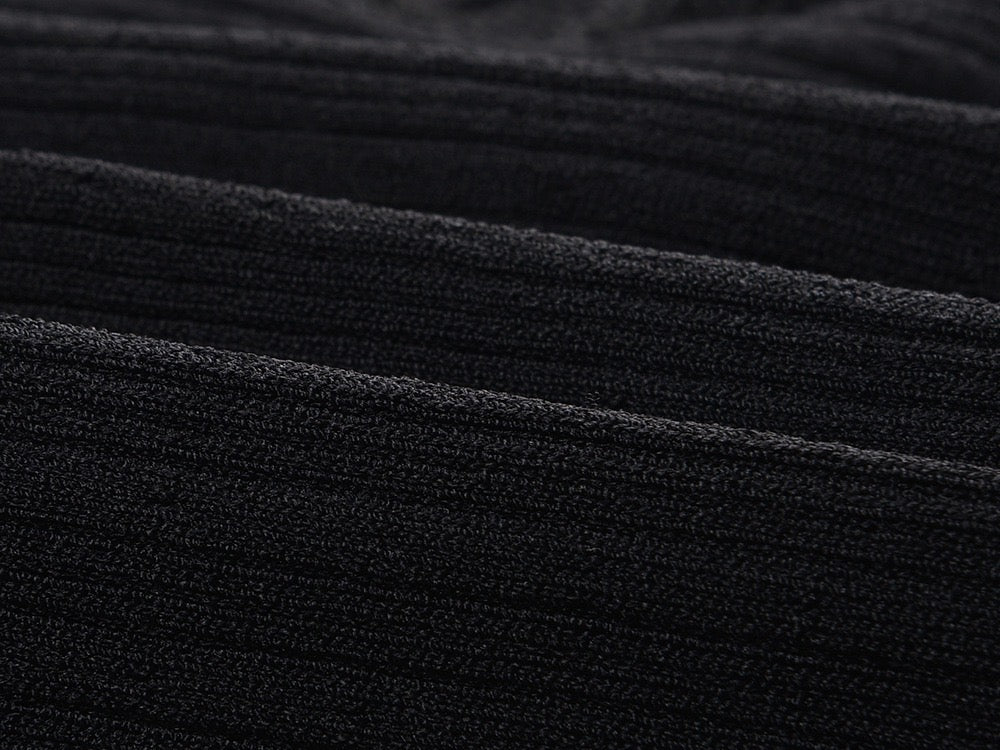 Womens Black Lapel Knit Long Sleeve Party Dress