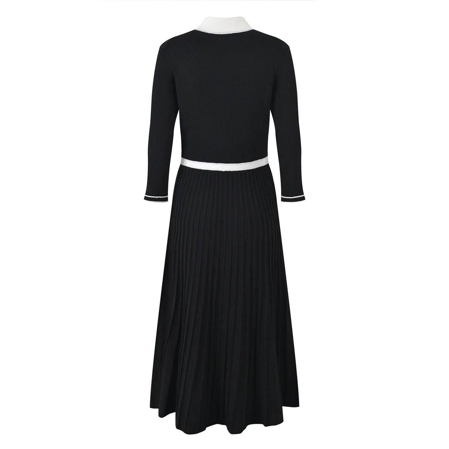e Women Knit Slim Fitted Flared Hem Maxi Dress