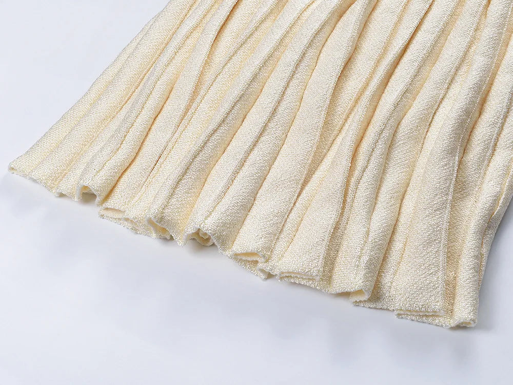 O-neck Long Sleeve Women Knit Single-breasted Slim Fitted And Flard Short Solid Dress