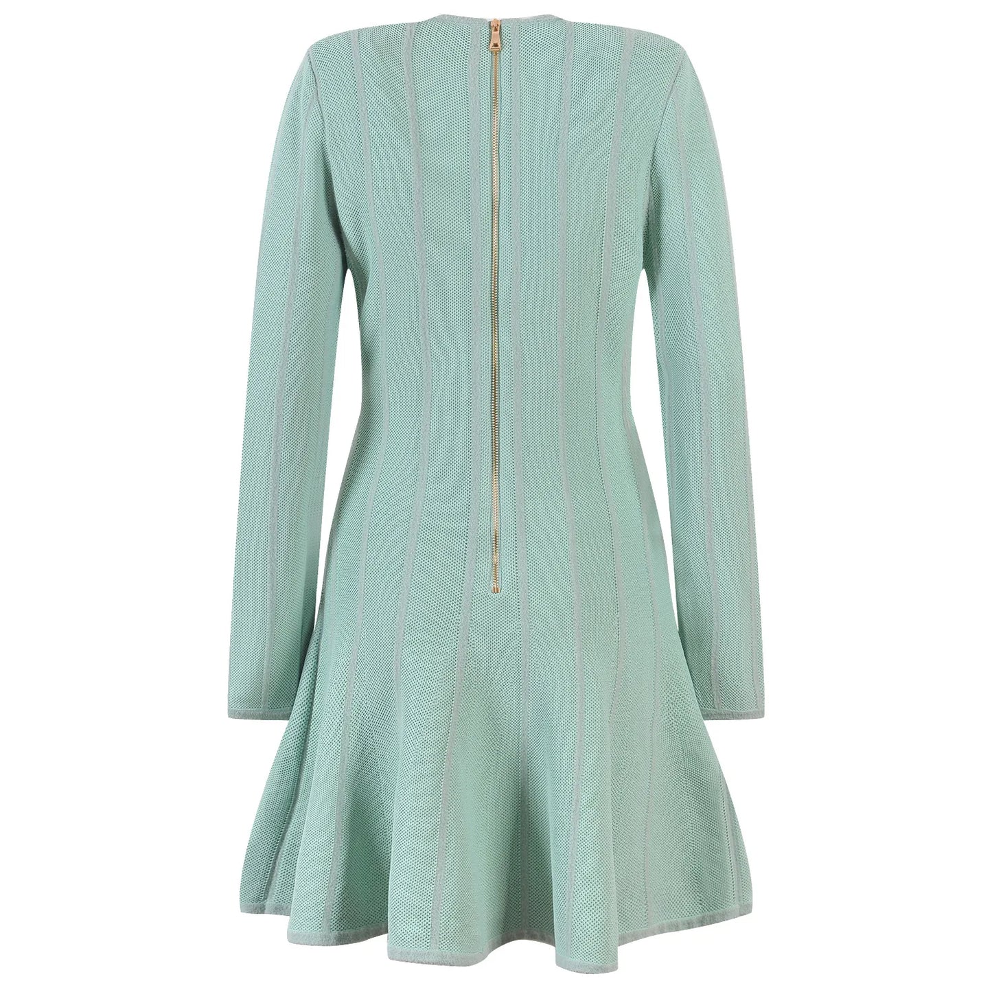 Women Luxury Design V-neck Long Slevee Fall 2025 Lady Knit A-line Dress