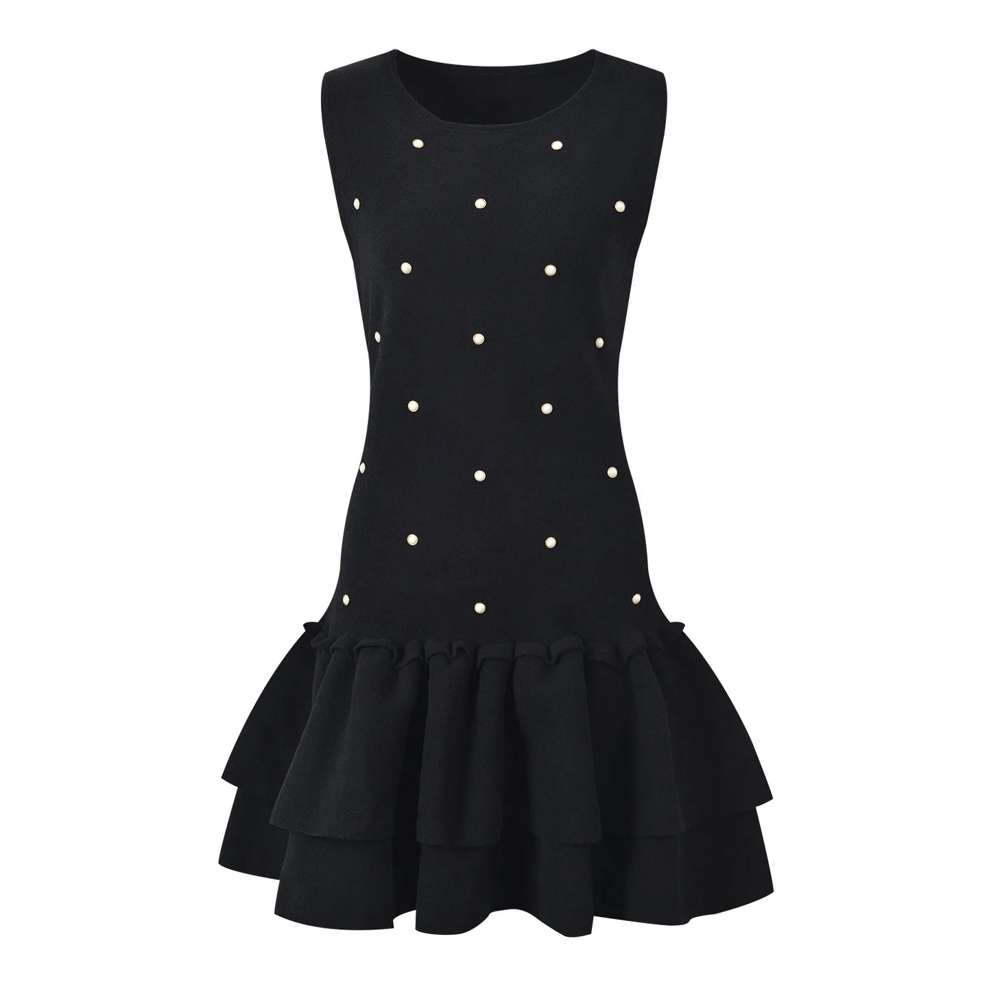 Solid Casual Wear O-necke Women Short Mini Knitted Ball Gown Dress