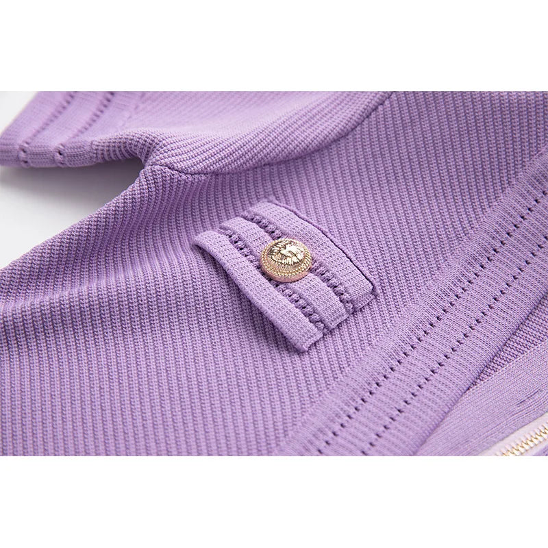 Summer Sheath Stretchy Knit Purple Dress for Women