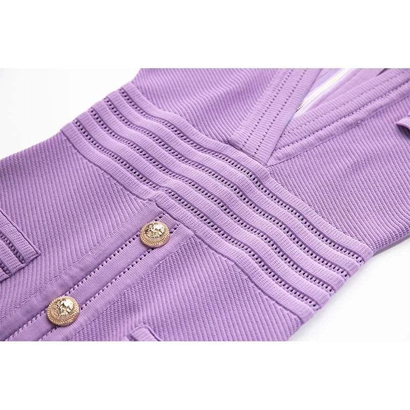 Summer Sheath Stretchy Knit Purple Dress for Women