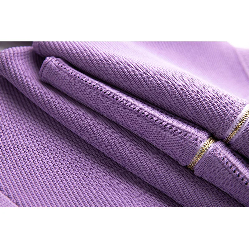 Summer Sheath Stretchy Knit Purple Dress for Women