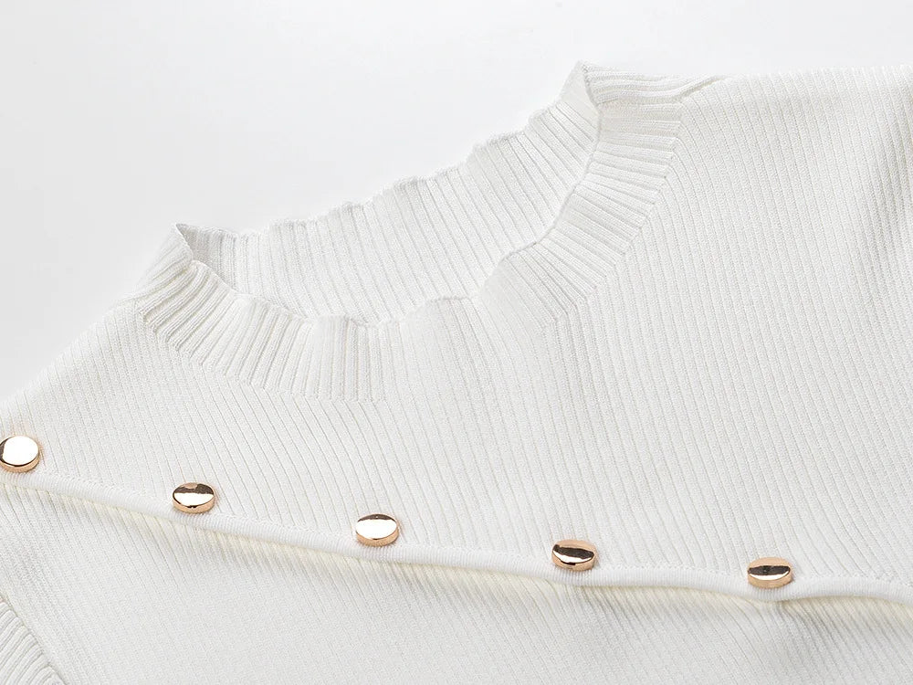 Short Sleeve Designed Solid Knits Short Mini Dress For Women