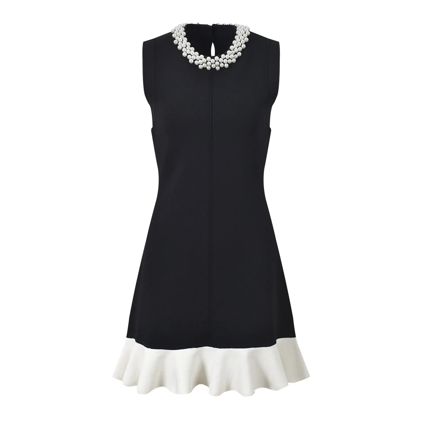 O-neckline Sleeveless Short Mini Knitted Dress For Women