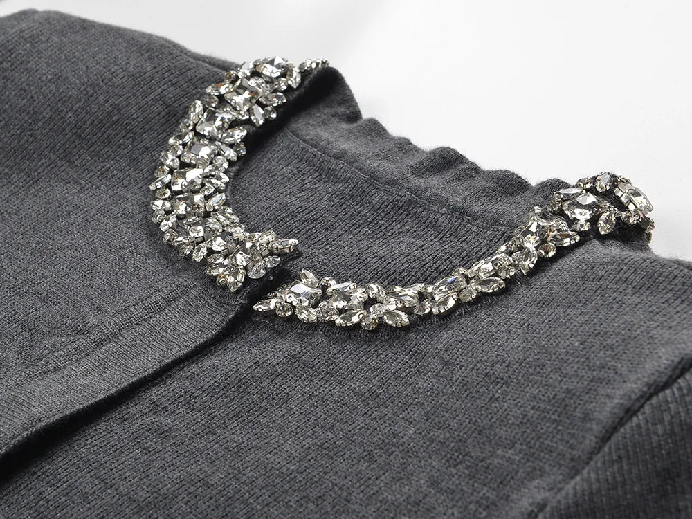O-neck Cardigan A-line Mini Skirt Women Solid 2Pcs