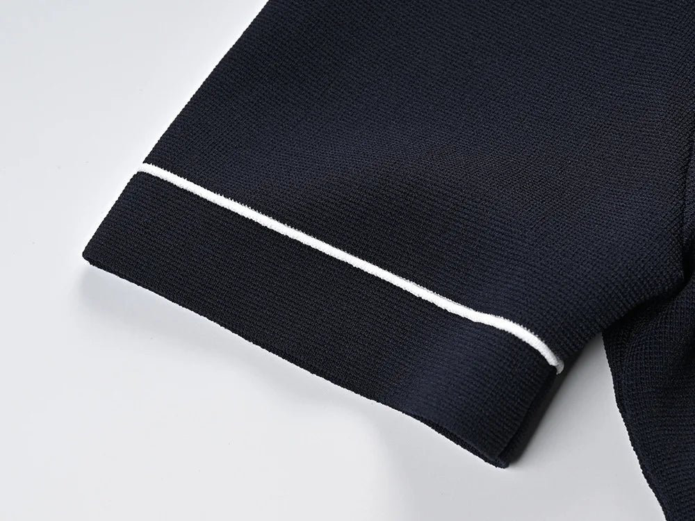 Short Sleeve Single-breasted Tops Mini Skirt Women Summer Knit 2Pcs