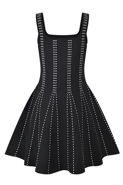 New Arrival 2025 Summer Striped Lady Wear Women Sweet Sexy Tank Knit Mini Dress