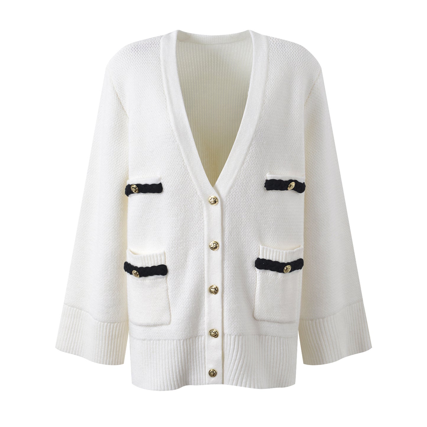 Women's long-sleeved casual loose knitted cardigan