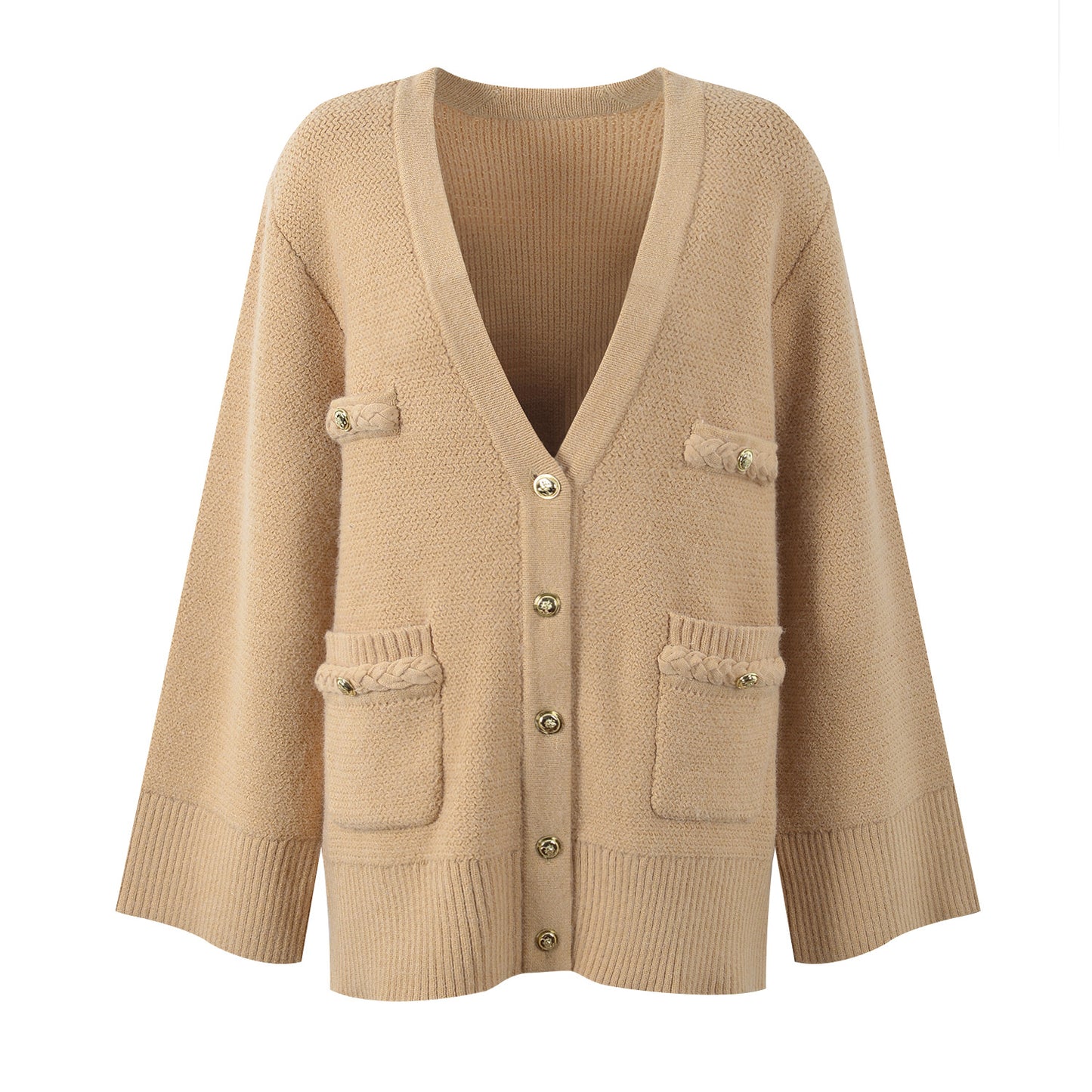 Women's long-sleeved casual loose knitted cardigan