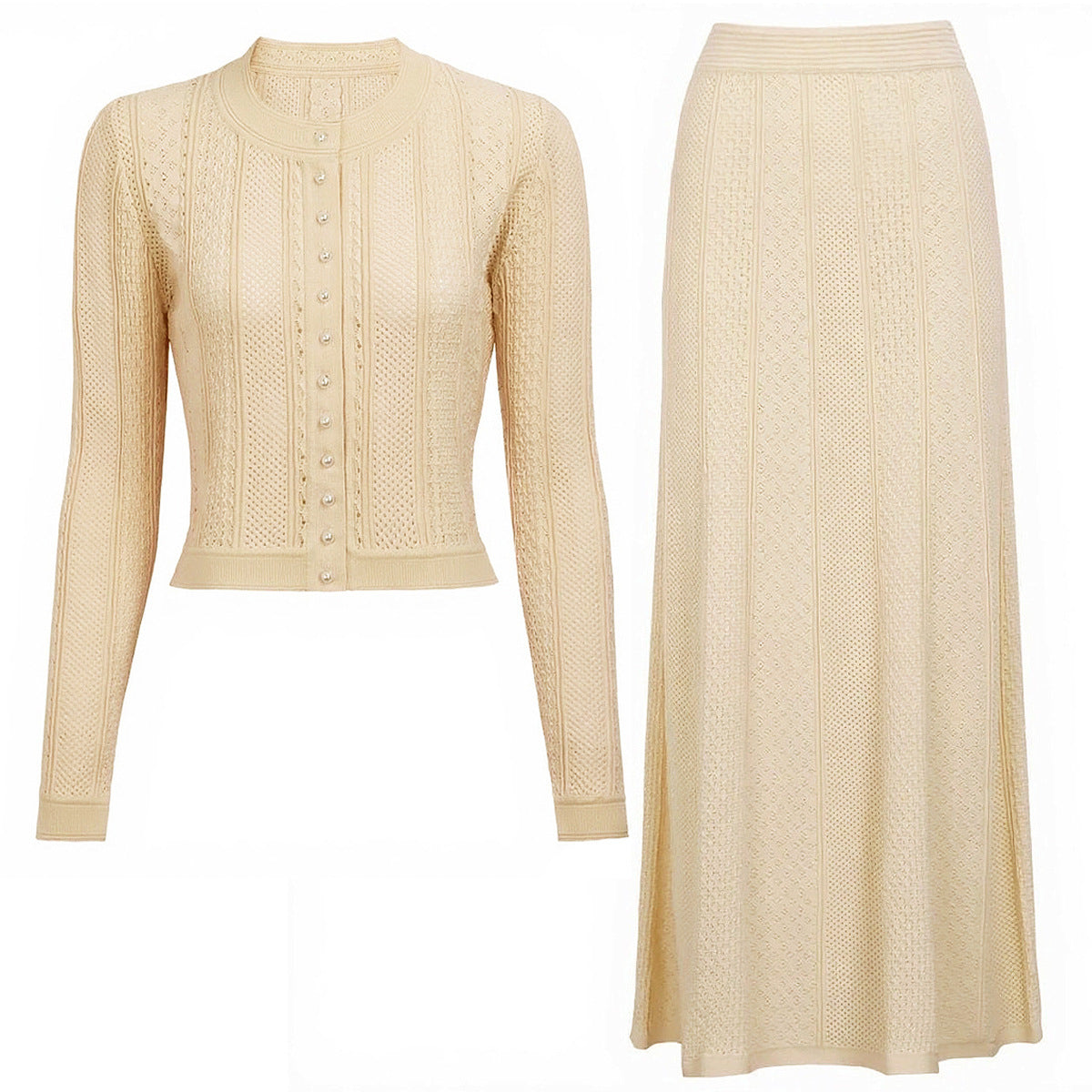 Women's knitted elegant two-piece suit