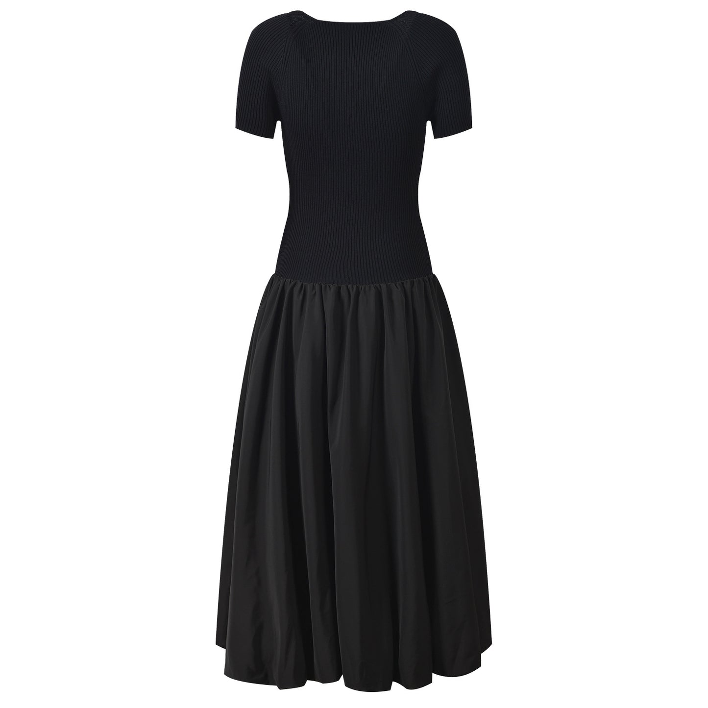 Women's black short-sleeved dress
