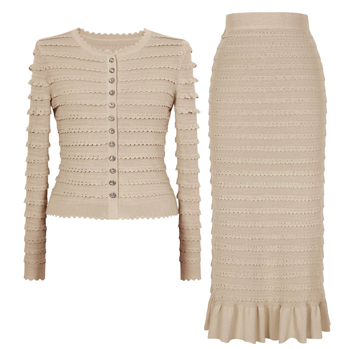 Women's elegant diamond two-piece suit