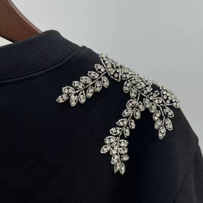 Women's black embroidered sweater