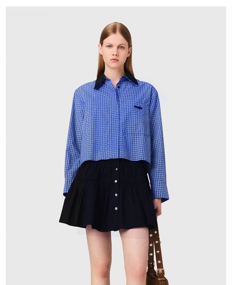 Women's blue checkered shirt