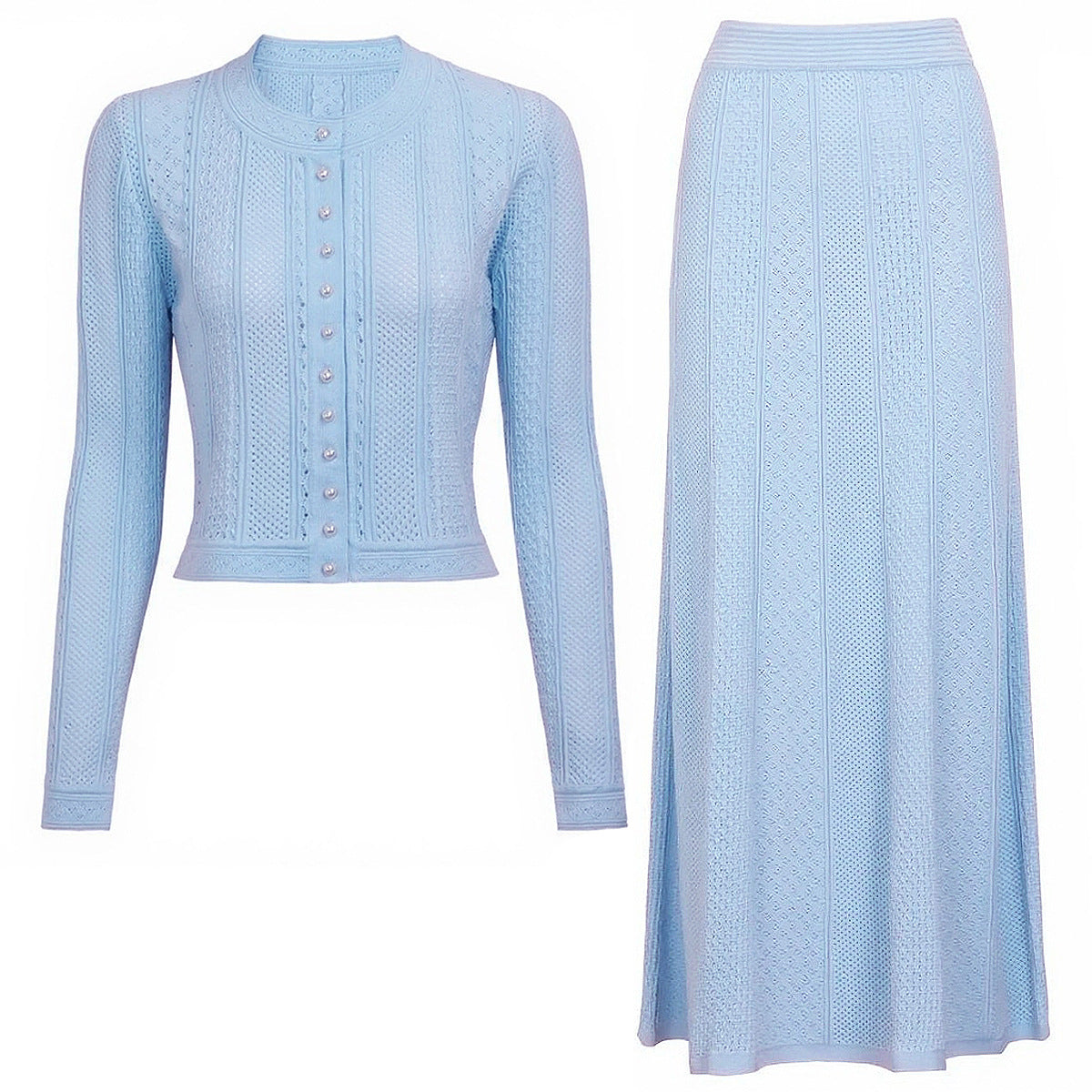 Women's knitted elegant two-piece suit