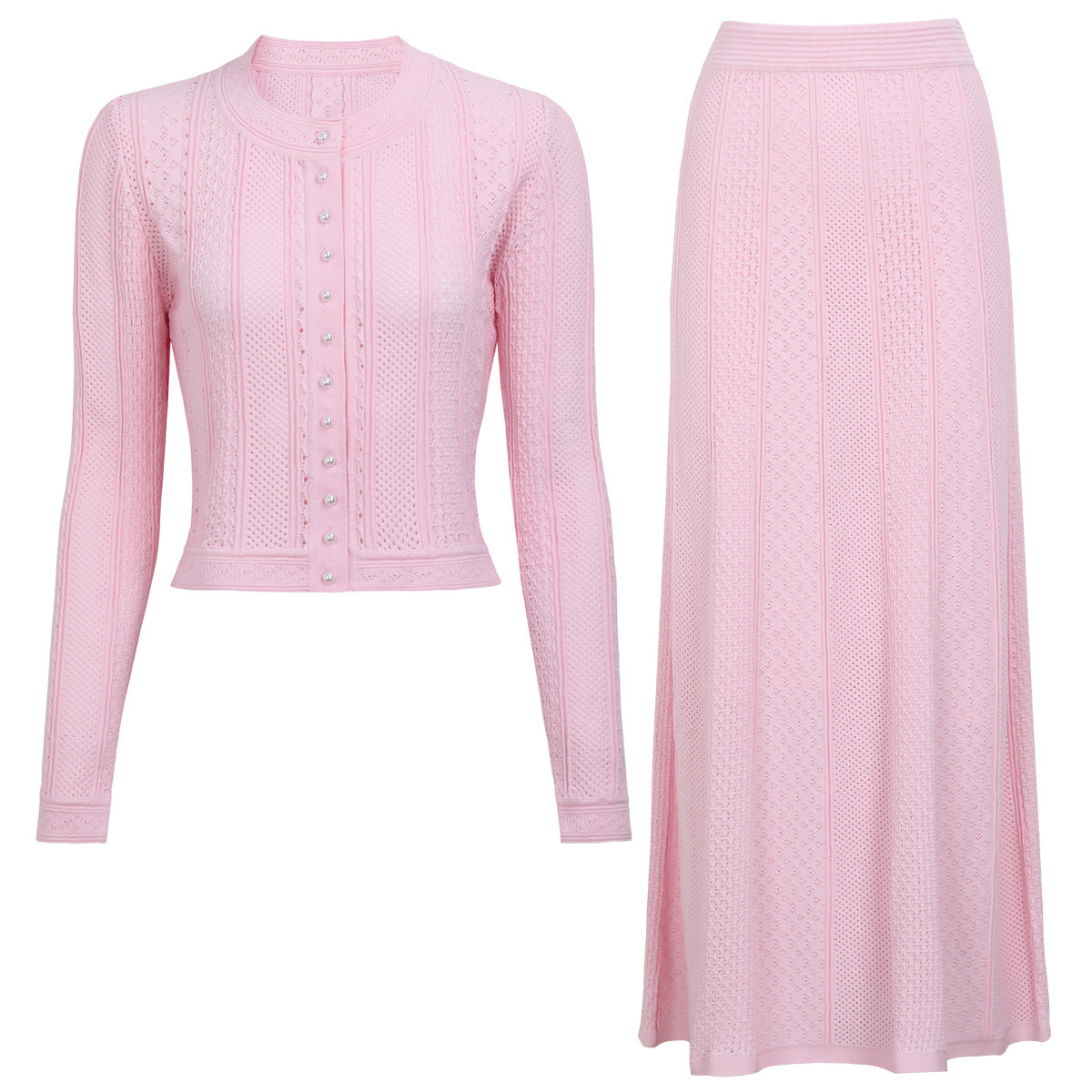 Women's knitted elegant two-piece suit