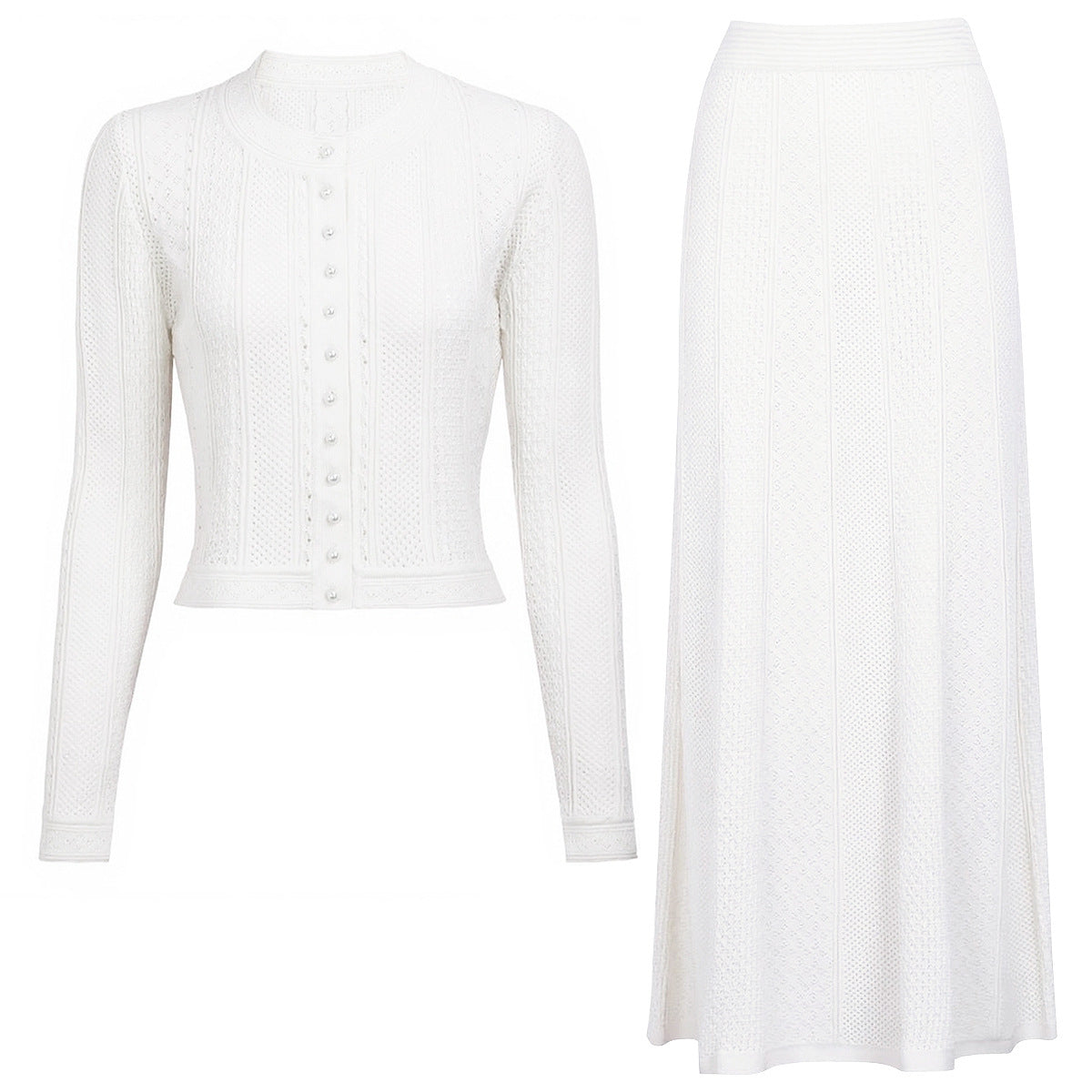Women's knitted elegant two-piece suit