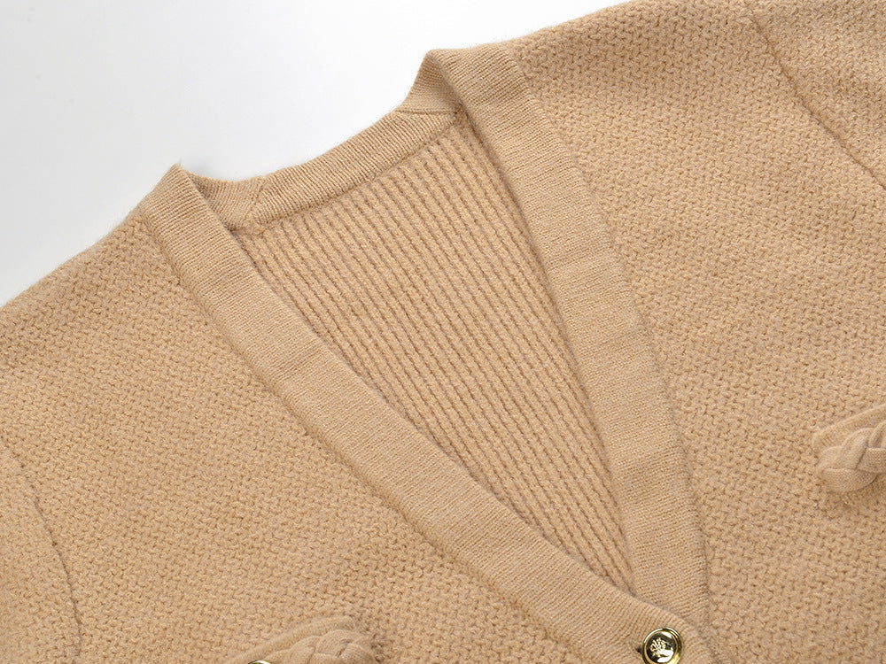 Women's long-sleeved casual loose knitted cardigan