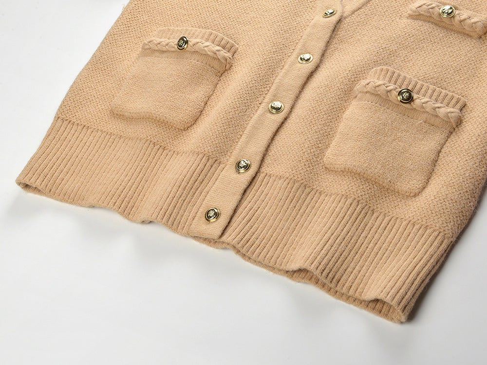 Women's long-sleeved casual loose knitted cardigan