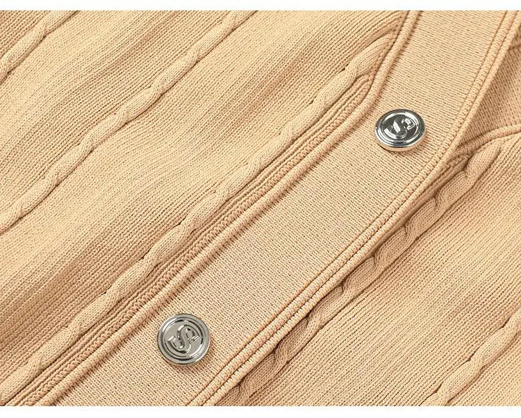 Women's long-sleeved patchwork knitted dress