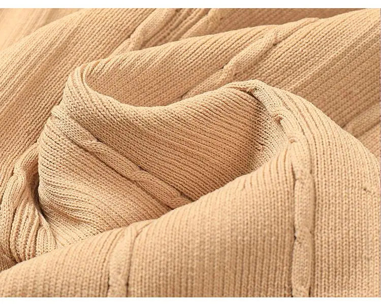 Women's long-sleeved patchwork knitted dress
