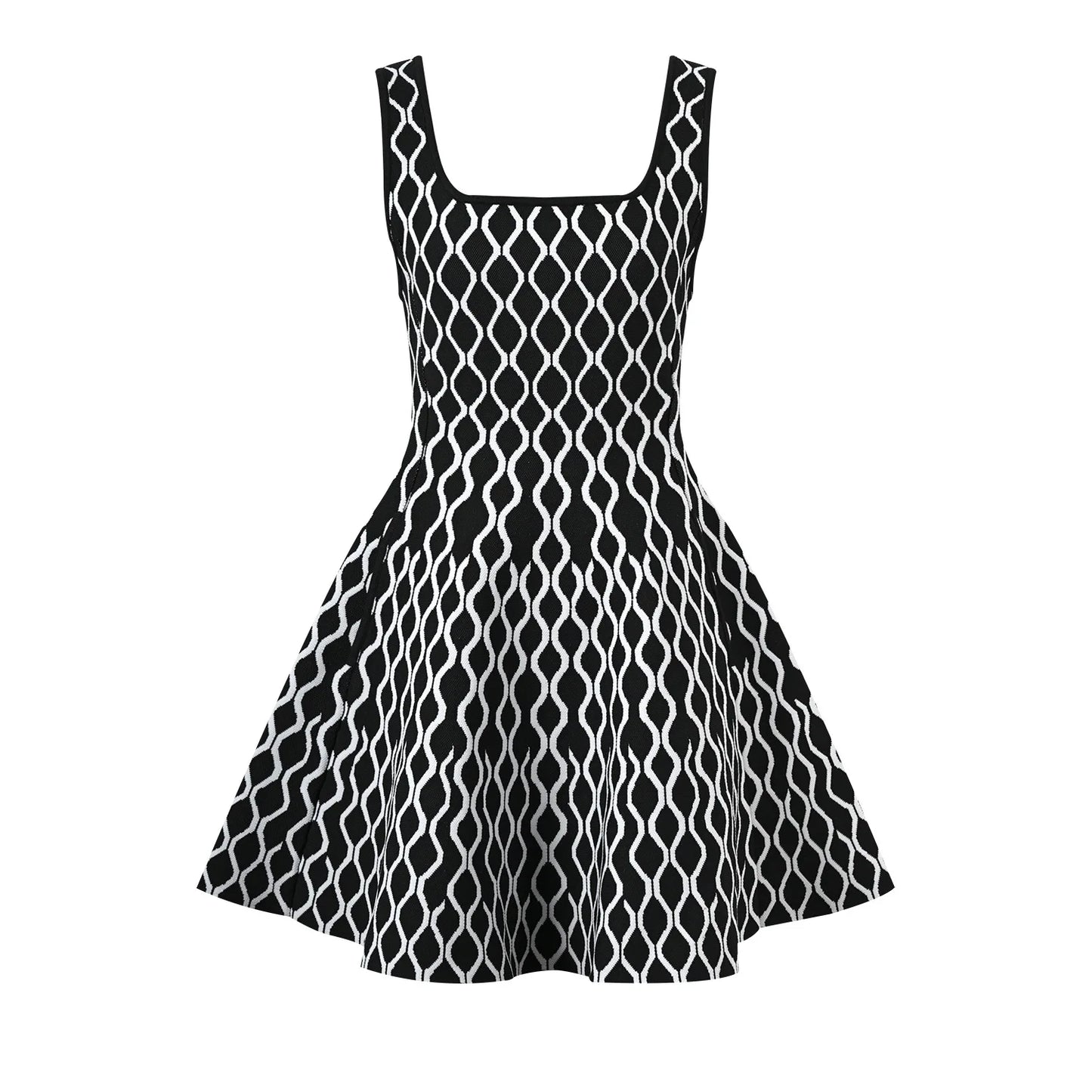 Women's U-neck knitted dress