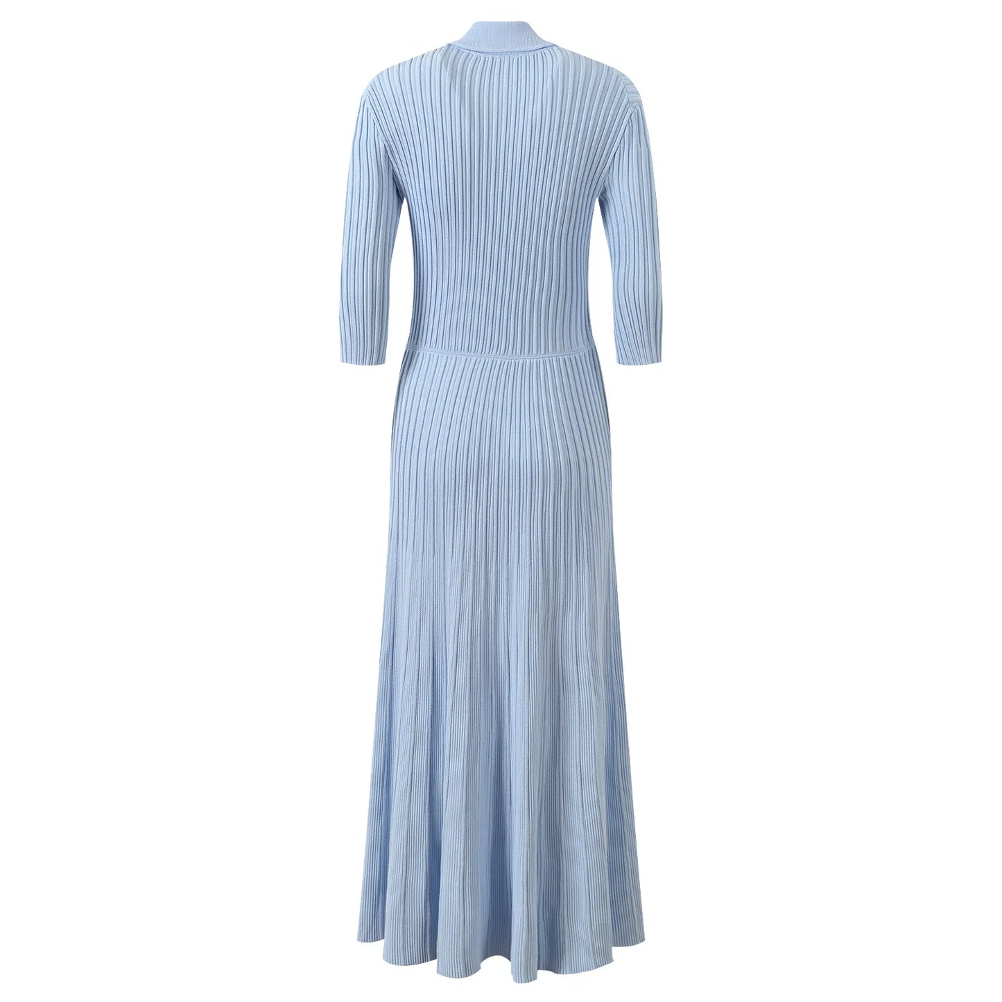 Women's blue knitted slim elegant dress