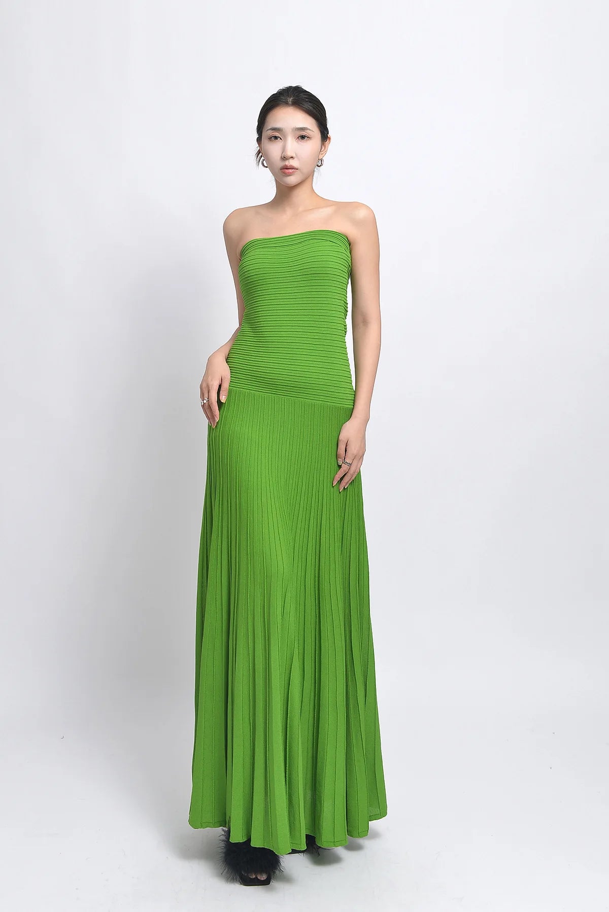 Women Knitted Elegant Style Slim Fitted and Flare Wear Ladies Solid Fashion Long Dresses