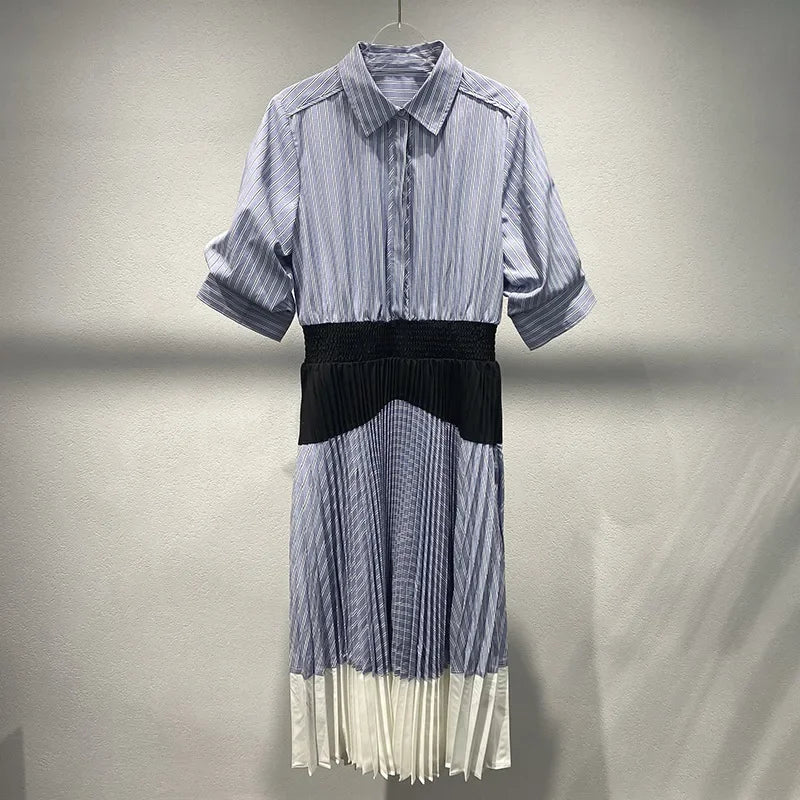 Women's striped patchwork dress