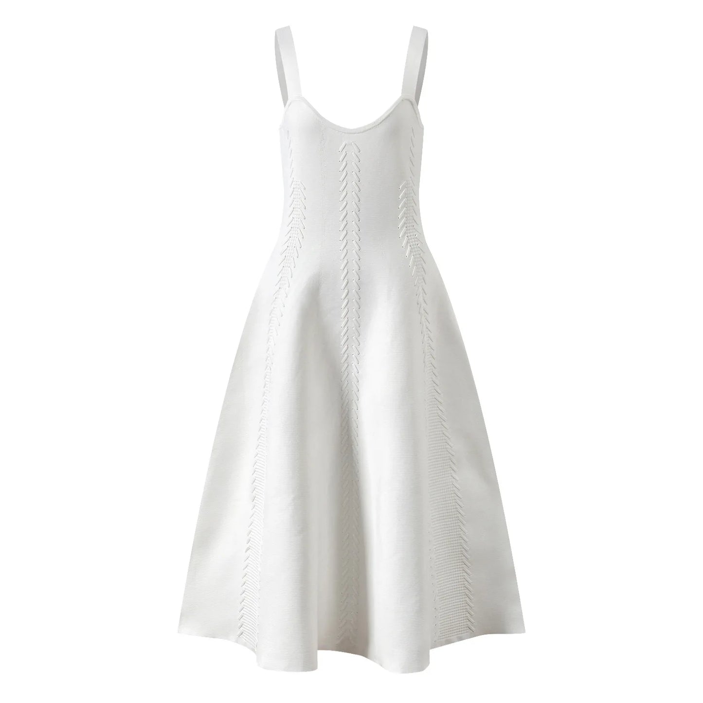 Women's white knitted two-piece suit