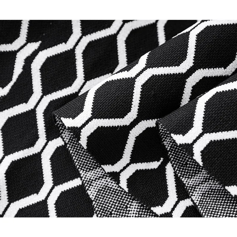 2025 Women Geometry knitting Dress High Quality A-Line Dress