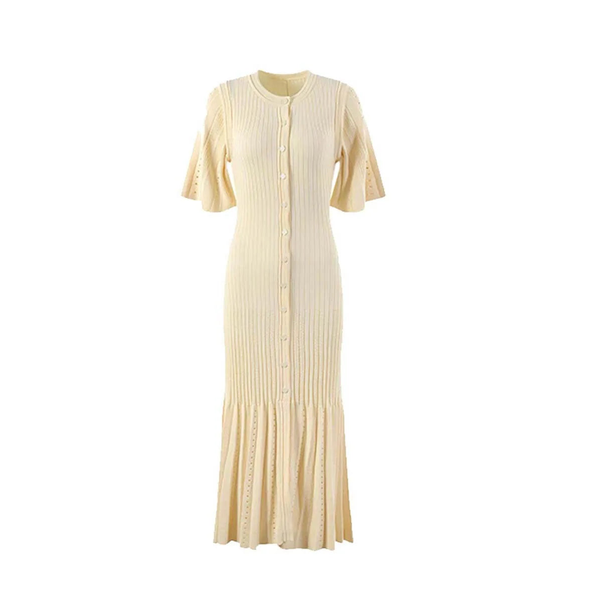 women's short-sleeved knitted dress