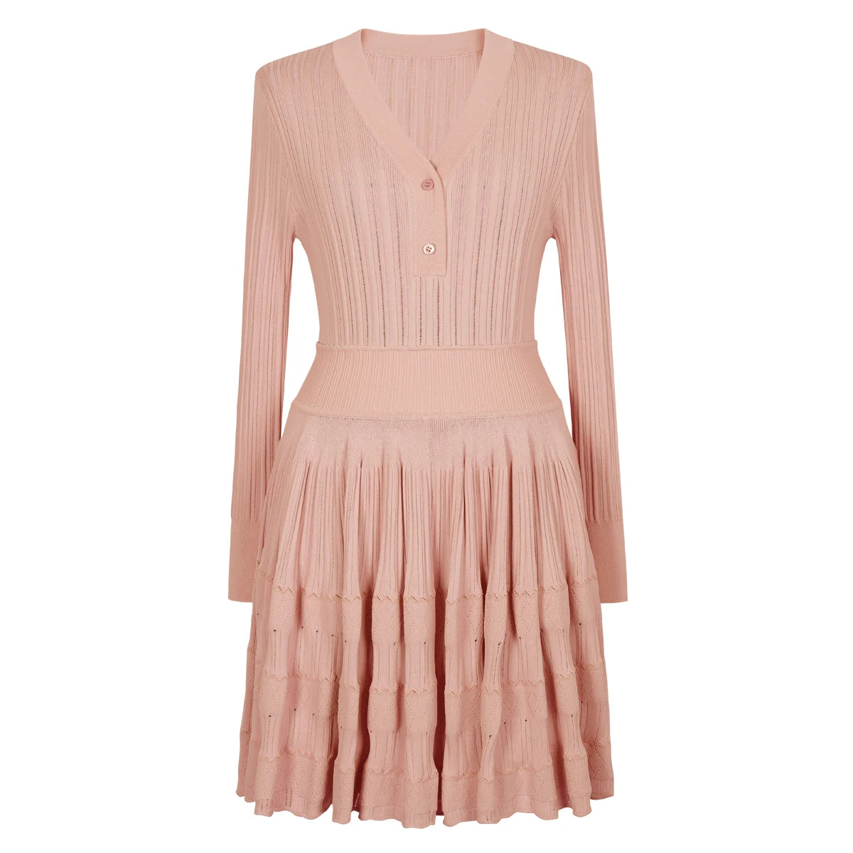 Women's long-sleeved knitted mini dress