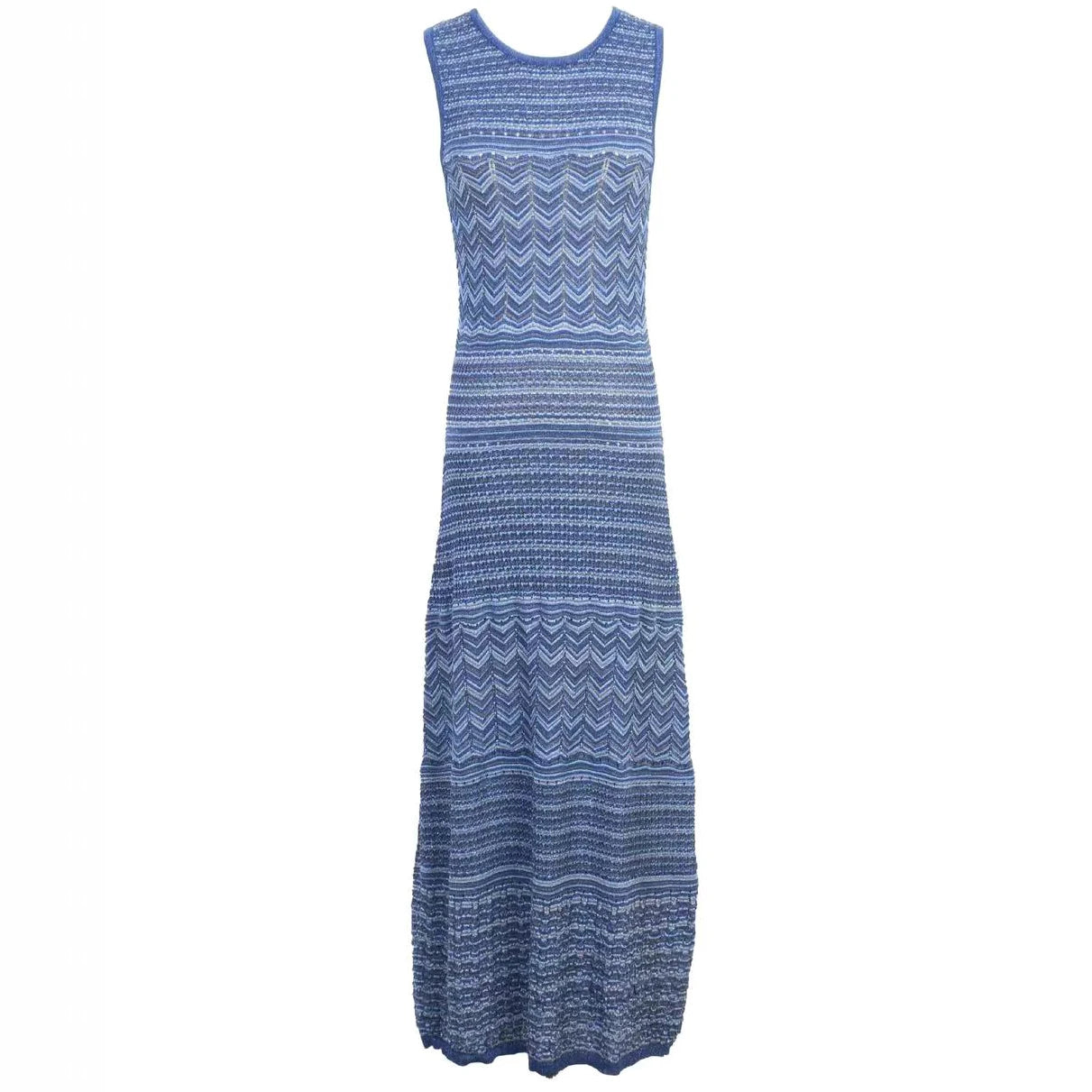 Summer Women Hollow Out Sleeveless O-Neck Slim Midi Robe