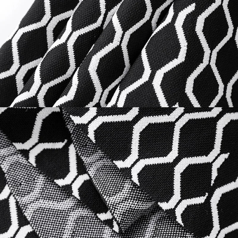 2025 Women Geometry knitting Dress High Quality A-Line Dress