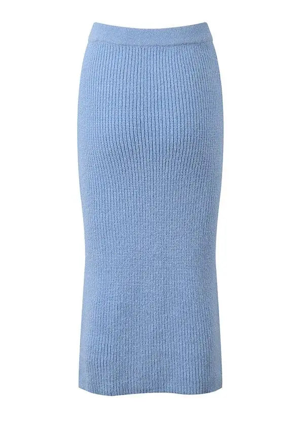 O-neck Short Sleeve Single-breasted Cardigan Long Skirt Women Flowers Button Knit 2Pcs