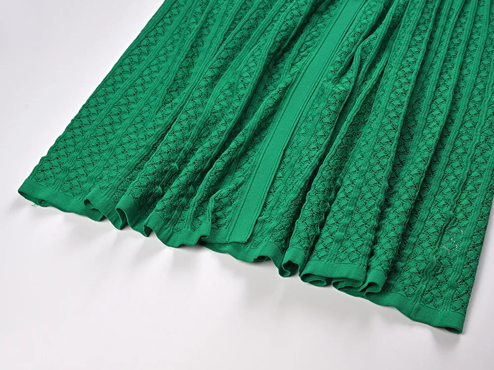 Summer Women Knitted Short Sleeve Maxi Dresses