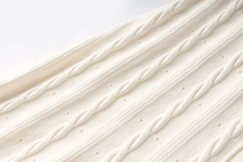 Midi Knitting Dress Quality Buttons Strongly Elastic for Women