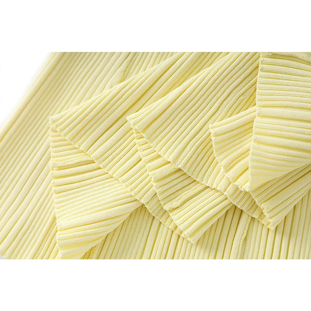 Women Knitted 2PCS Sets Slim Sweater Tops and Long Skirt